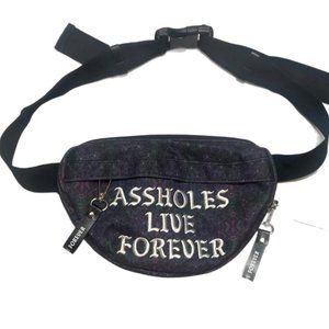 Emotional Baggage "Assholes Live Forever" waist pack/cross body. NWT